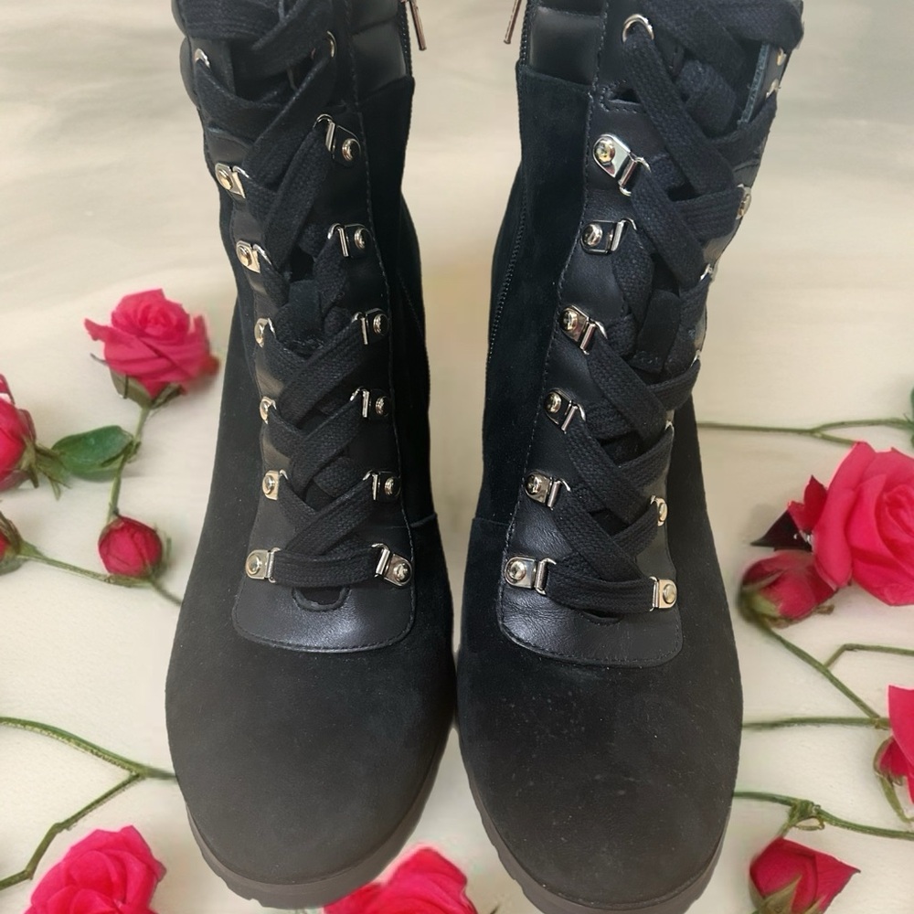 WHBM Allbirds Black Suede Women's Lace-Up Boots